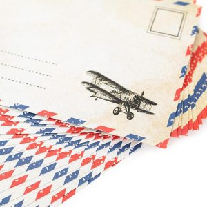 60 Pack Airmail Paper and Envelopes Set -Airmail Writing Paper and Envelopes- Blue Airmail Paper and Airmail Envelopes for Invitations, Love Letters, Letters to Troops, Christmas Letter- 8.5 x 11 inch