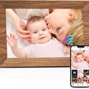 Uhale Digital Photo Frame 32GB Storage 10.1 Inch WiFi Electronic Picture Frame Desktop IPS Touch Screen HD Display SD Card Slot Auto-Rotate Slideshow Share Videos Photos Send Wishes Remotely